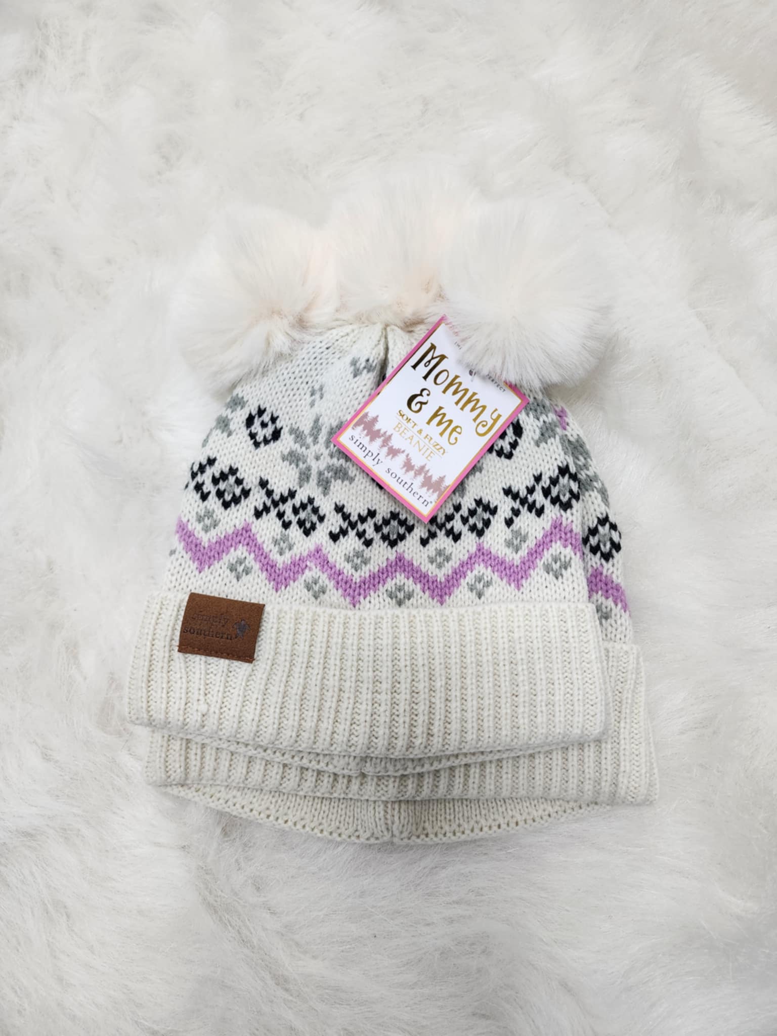 Mommy and Me Beanie Set Mommy and Me Beanie set – Roots and Lace main image 3
