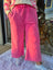 Fuchsia Acid Wash Fleece Pants