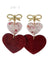 Gold Bow with Heart Earrings