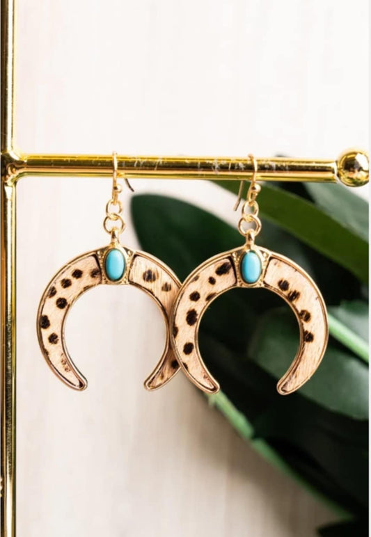Turquoise Leopard Earrings