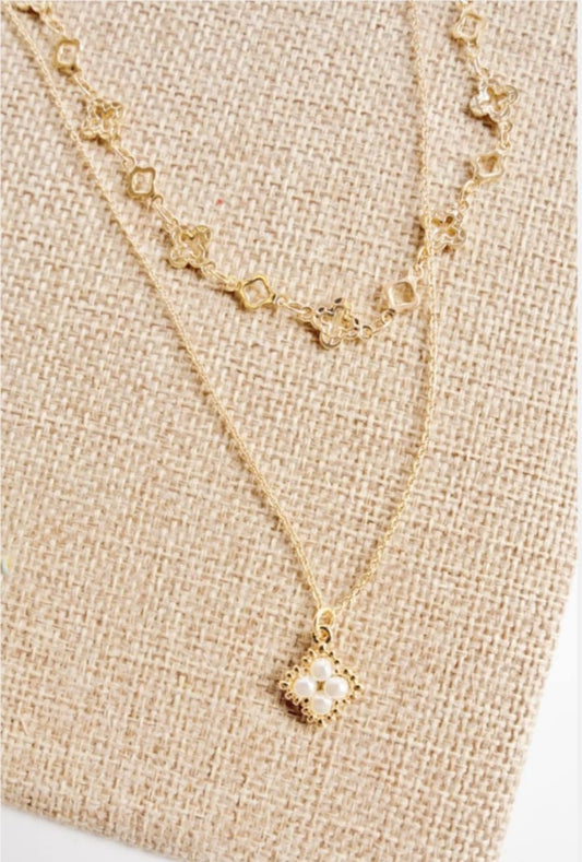 Pearl Morocco Goldtone Layered Necklace