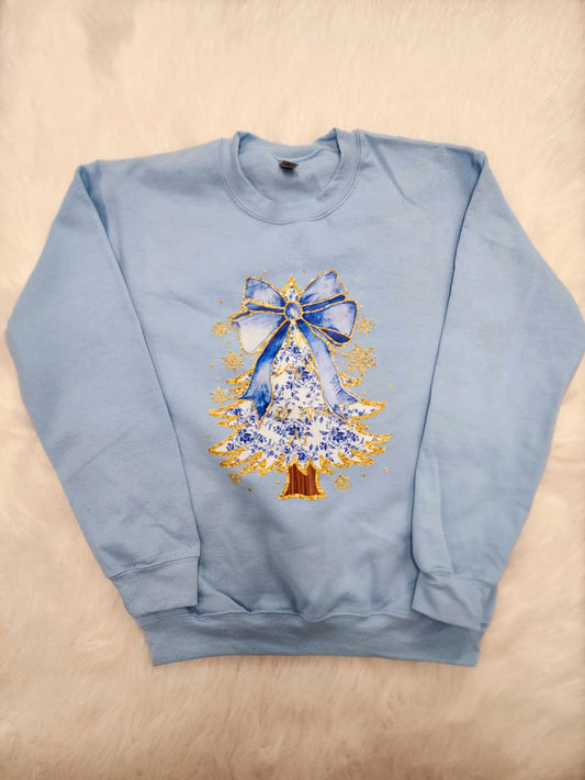 Blue Christmas Tree Sweatshirt