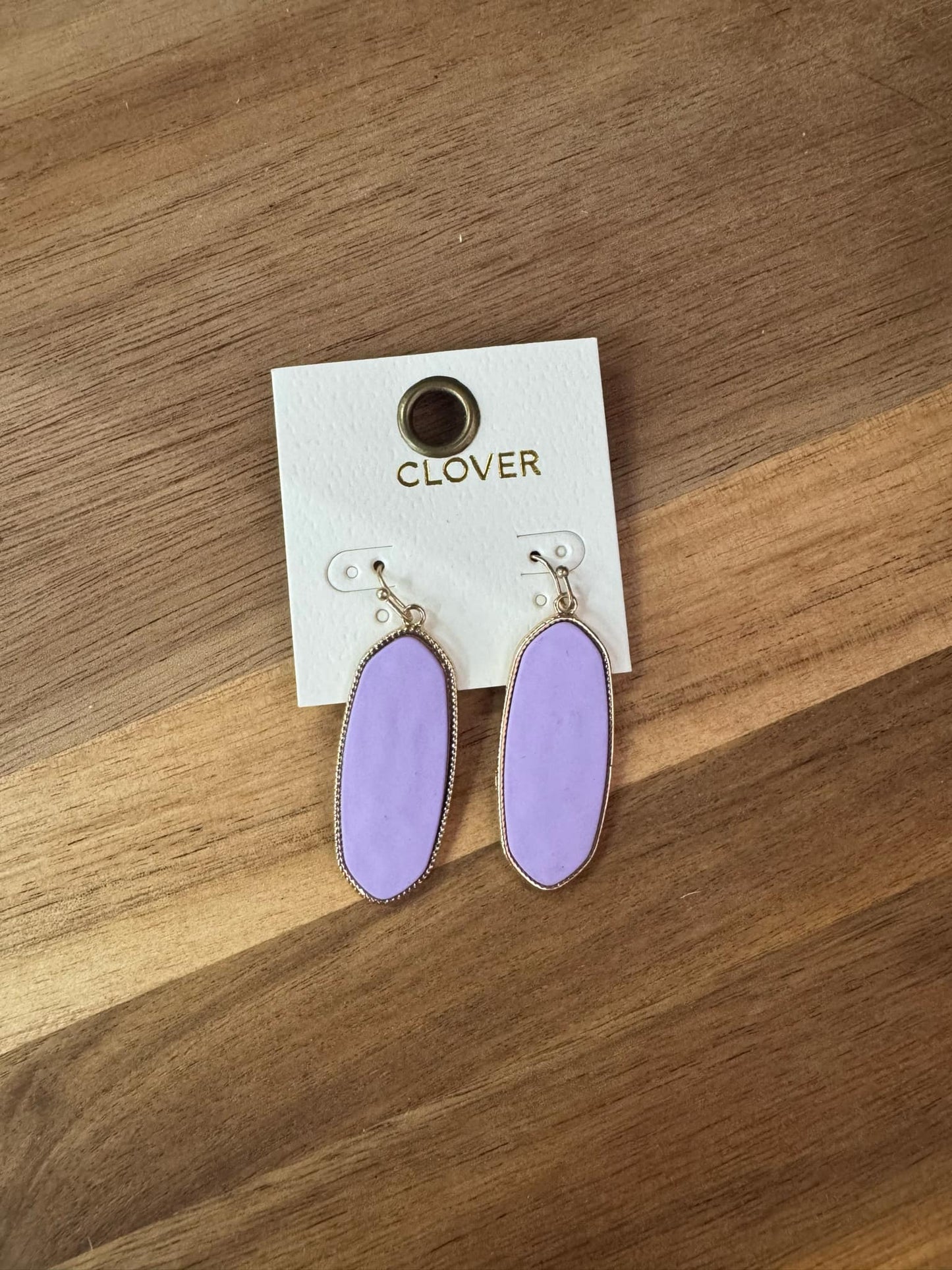 Oval Purple Earrings