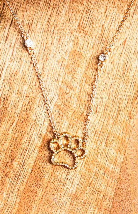Paw Goldtone Necklace