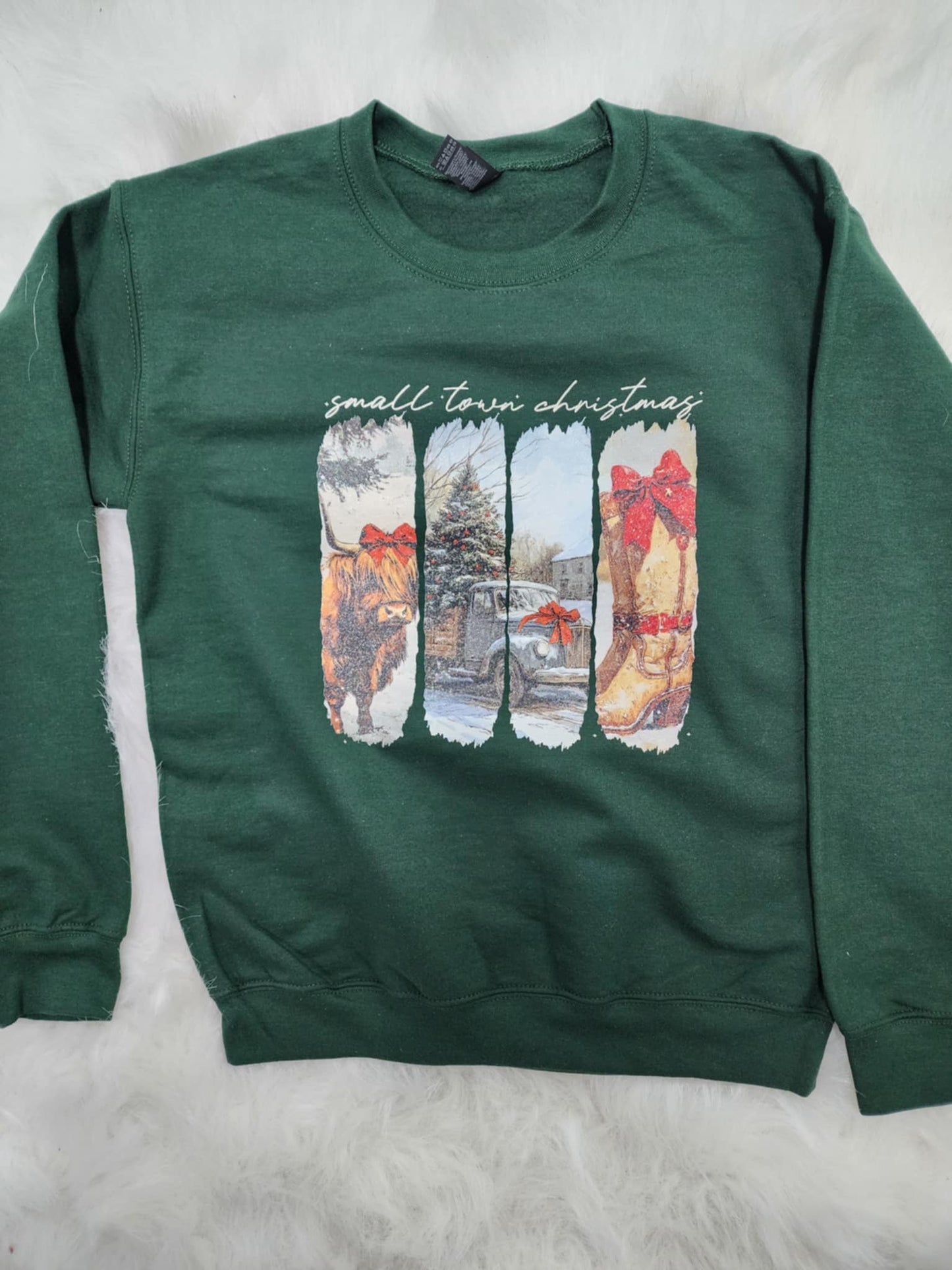 Small Town Christmas Glitter Sweater