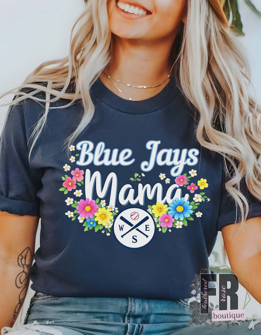 Floral Blue Jays