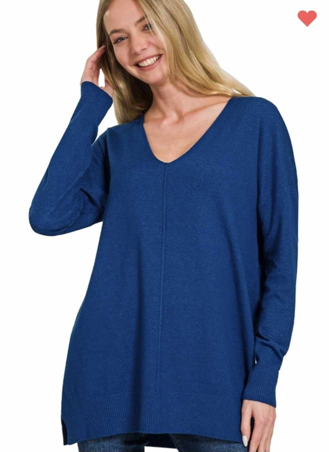 Cozy front seam sweater