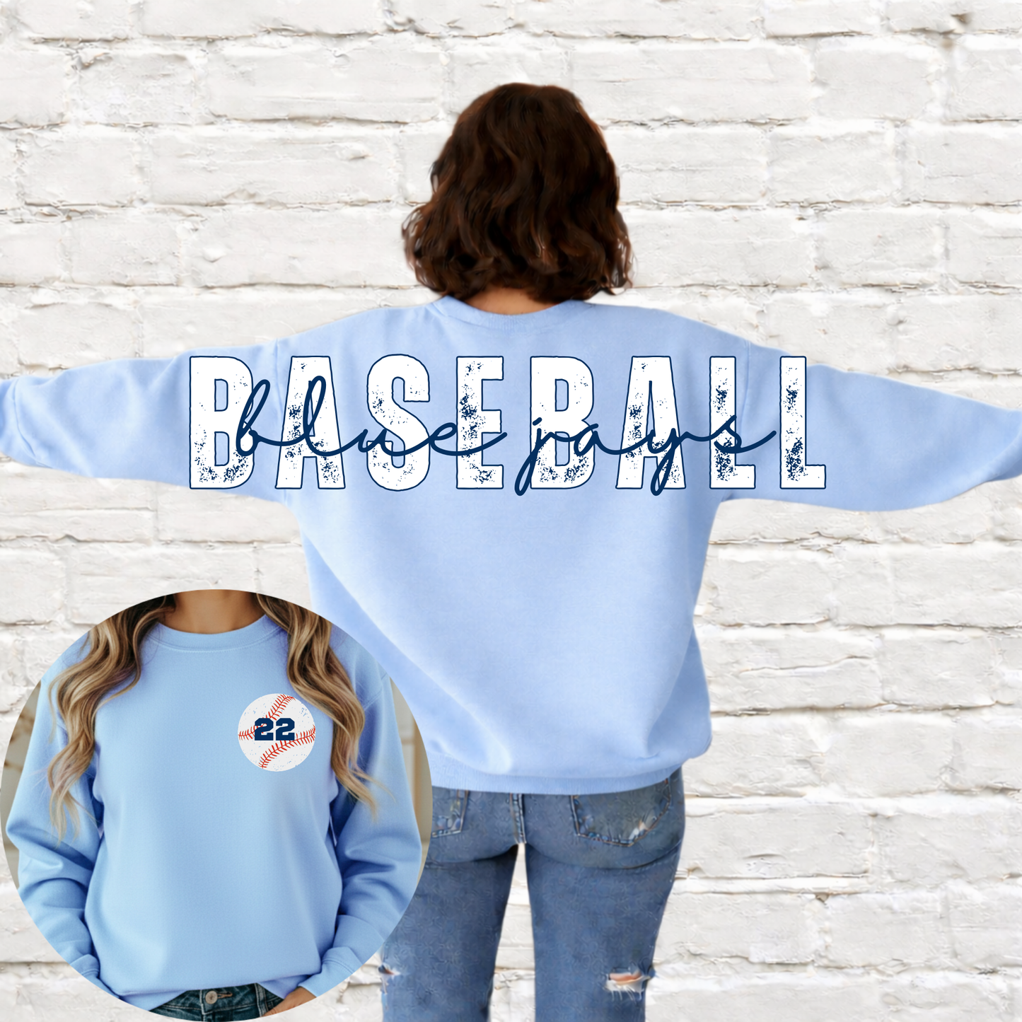 Blue Jays Across the Back w/ pocket design - Read description
