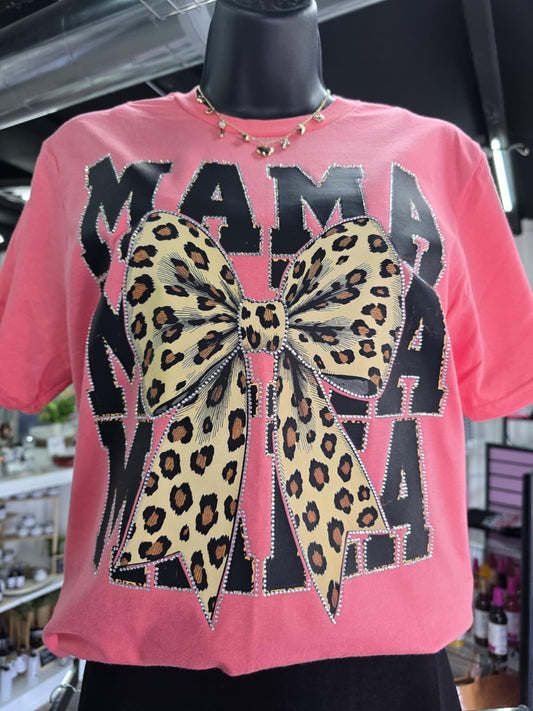 MAMA Cheetah Bow Shirt