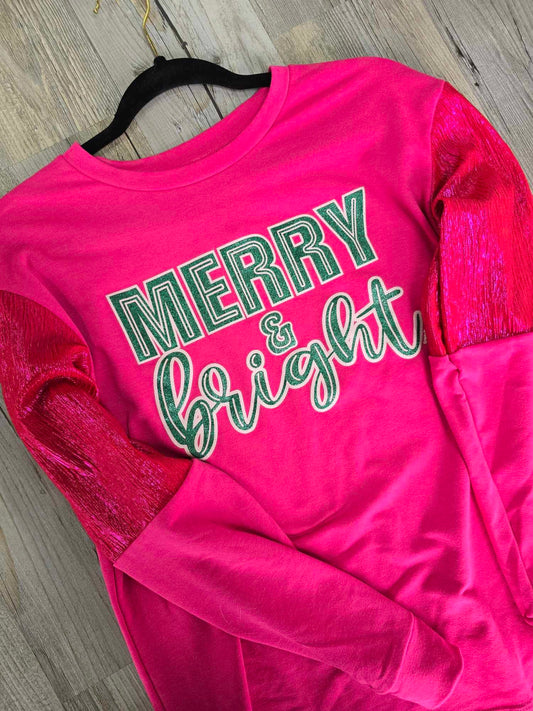Shimmer Pink Merry & Bright Blouse