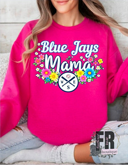 Floral Blue Jays